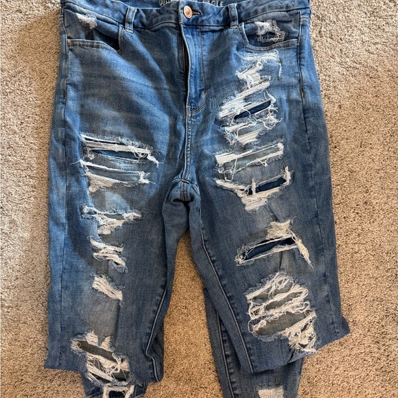 American Eagle Outfitters Denim - American Eagle Outfitters Blue Distressed Skinny Jeans